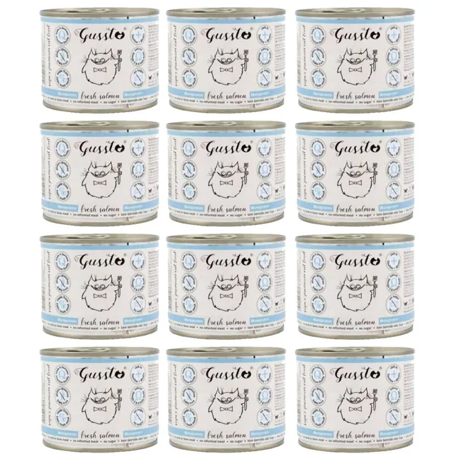 GUSSTO Cat Fresh Salmon 12x200 g
