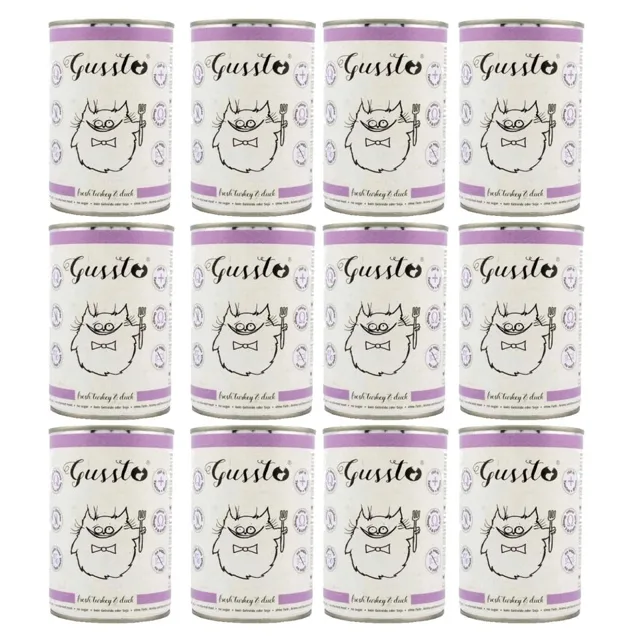 GUSSTO Cat Fresh Turkey &amp; Duck 12 x 400g