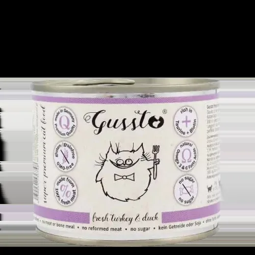 GUSSTO Cat Fresh Turkey &amp; Duck 200g konzerva pro kočky