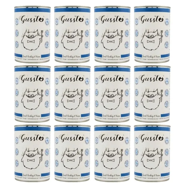 GUSSTO Cat Fresh Turkey&amp;Tuna 12 x 400g konzervy pro kočky