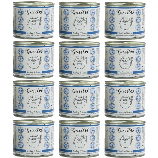 GUSSTO Cat Fresh Turkey &amp; Tuna 12x200 g