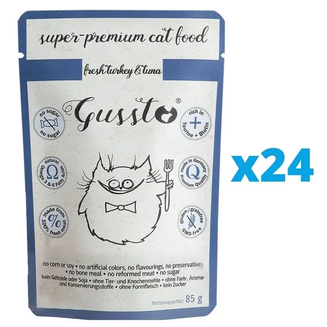 GUSSTO Cat Fresh Turkey&amp;Tuna  24x85 g