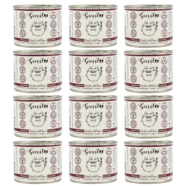 GUSSTO Cat Fresh Wild Boar 12 x 200g