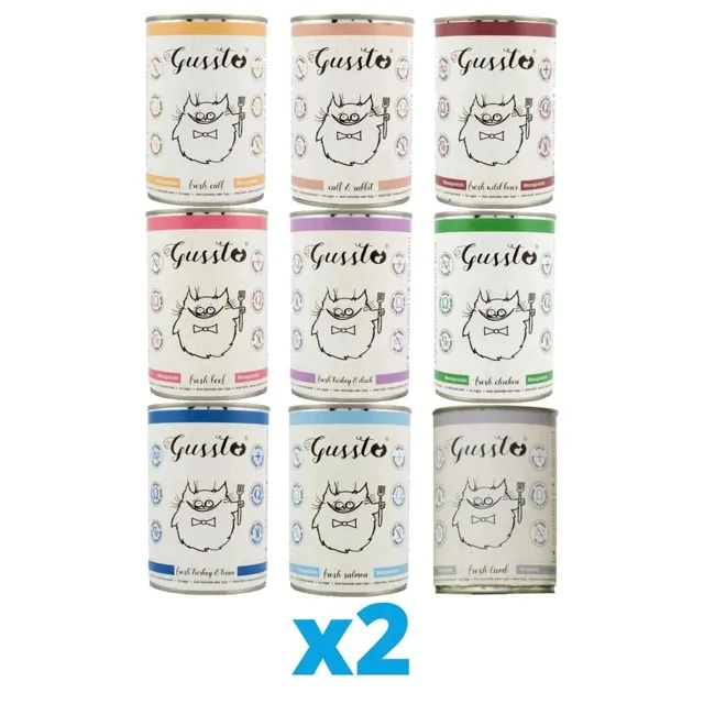 GUSSTO Cat mix příchutí 18x400 g