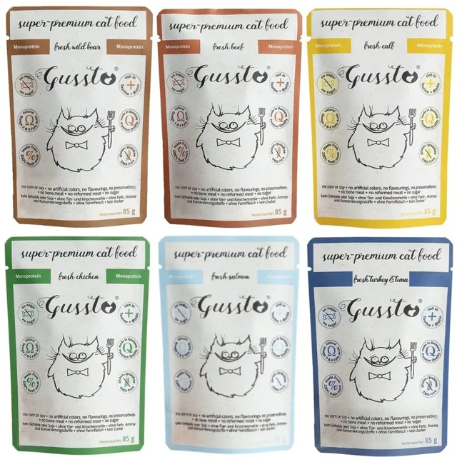 GUSSTO Cat Mix příchutí 6x85 g