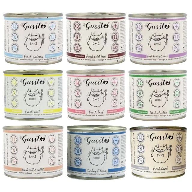 GUSSTO Cat mix příchutí  8x200 g