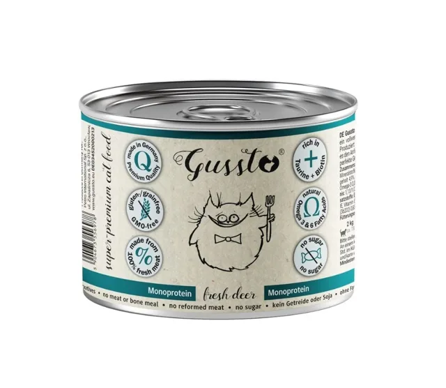 GUSSTO Fresh Deer 200 g monoproteinové krmivo pro kočky