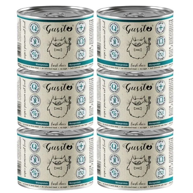 GUSSTO Fresh Deer 6x200 g čerstvý jelen, monoproteinové krmivo pro kočky