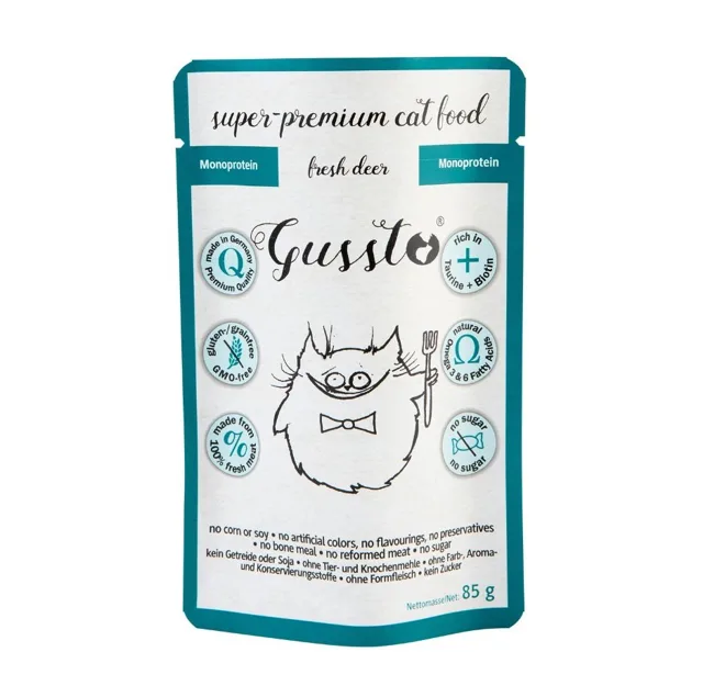 GUSSTO Fresh Deer 85g čerstvé jelení, monoproteinové krmivo pro kočky