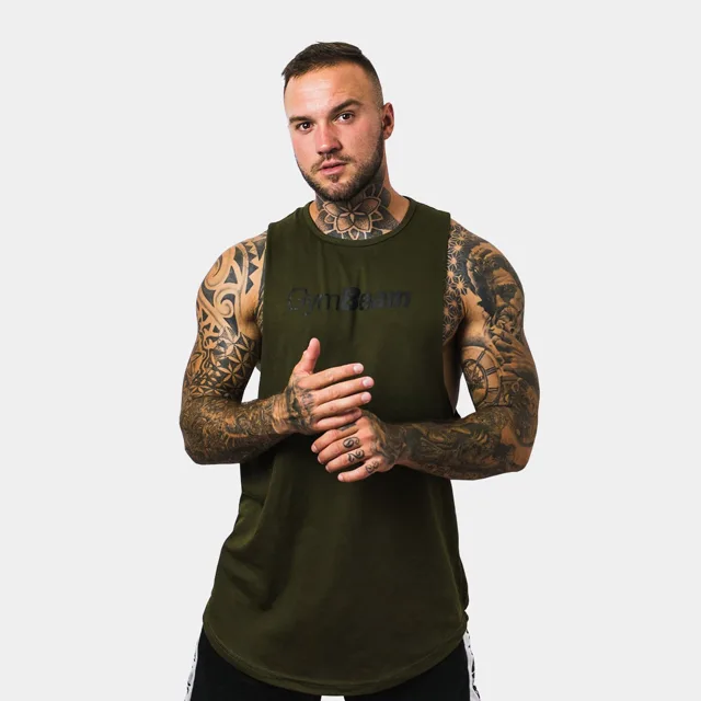 Gym Beam Tílko Cut Off Military Green