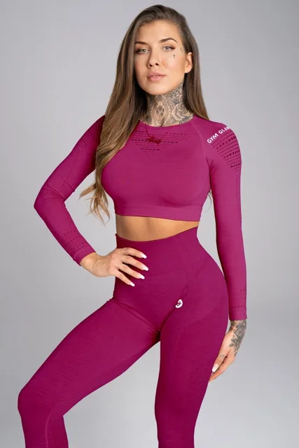 Gym Glamour Crop-Top bezešvý Jelly Berry, S, fialová