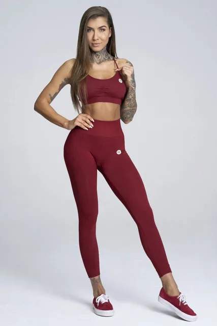 Gym Glamour Legíny bezešvé Bordo, S, bordo