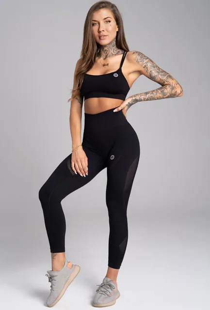 Gym Glamour Legíny bezešvé Carbon, L, tmavě šedá