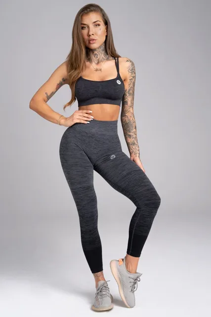 Gym Glamour Legíny bezešvé Grey Ombré, M, tmavě šedá