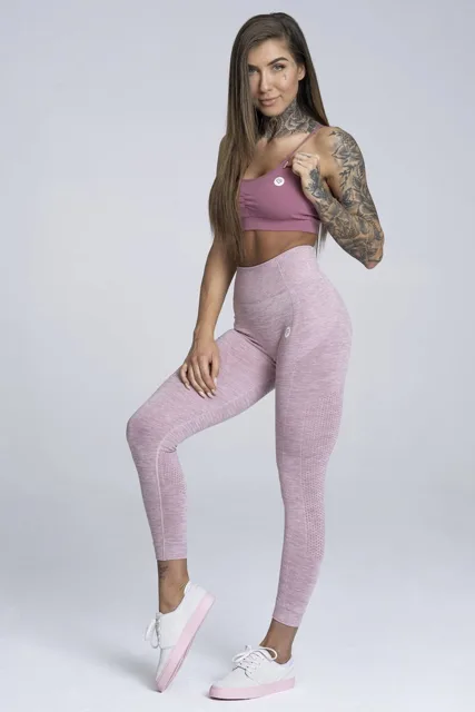 Gym Glamour Legíny bezešvé Pink Melange, L, růžová