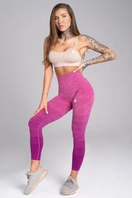 Gym Glamour Legíny bezešvé Pink Ombré, XS, růžová