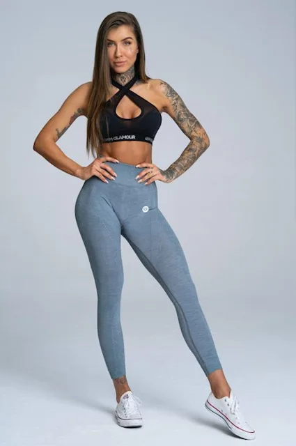 Gym Glamour Legíny bezešvé Steel Melange, M, šedá