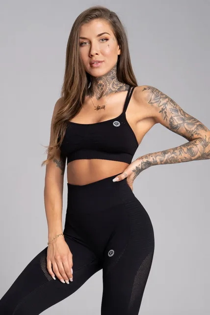 Gym Glamour Podprsenka bezešvá Black, XS, černá