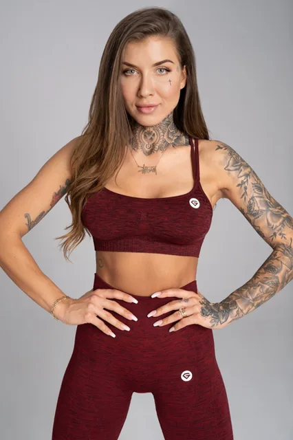 Gym Glamour Podprsenka bezešvá Bordo Melange, M, bordo