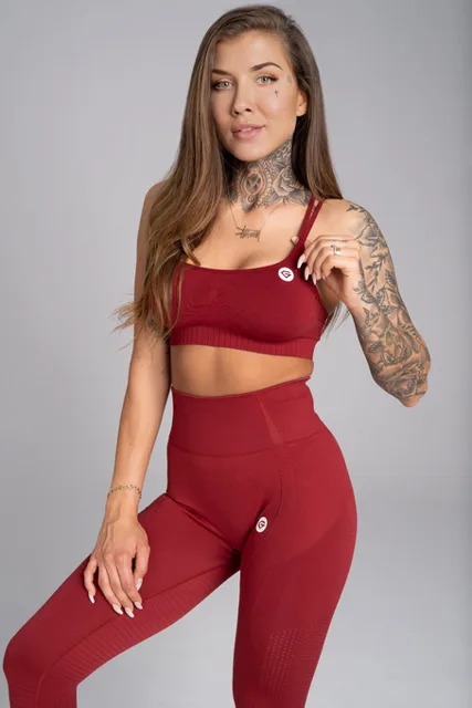 Gym Glamour Podprsenka bezešvá Bordo, XS, bordo