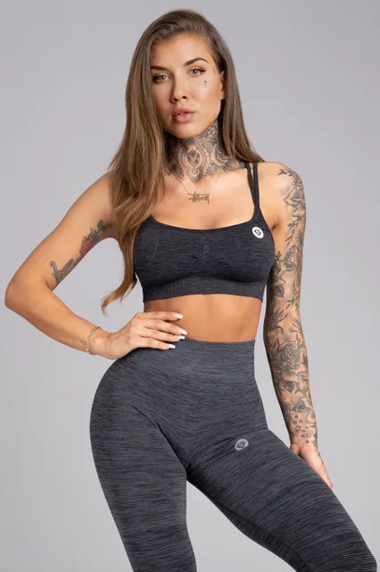 Gym Glamour Podprsenka bezešvá Grey Melange, L, šedá