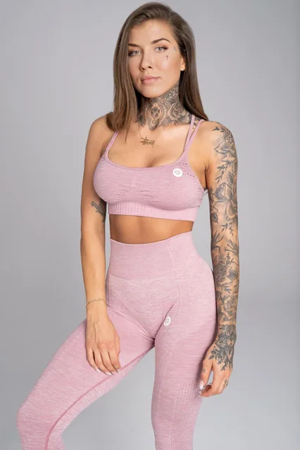 Gym Glamour Podprsenka bezešvá Pink Melange, XS, růžová