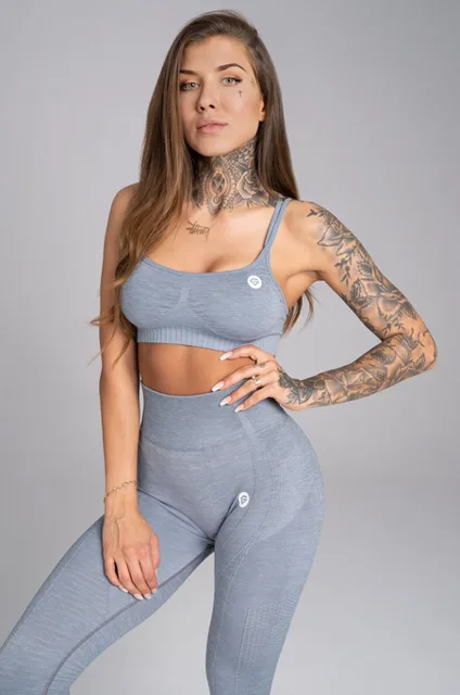 Gym Glamour Podprsenka bezešvá Steel Melange, M, šedá