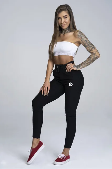Gym Glamour Tepláky Boyfriend Black, M, černá