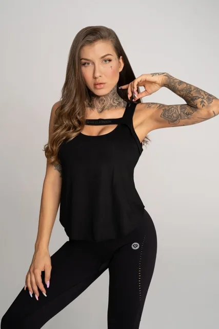 Gym Glamour Tílko bezešvé Deynn Černé, XS, černá
