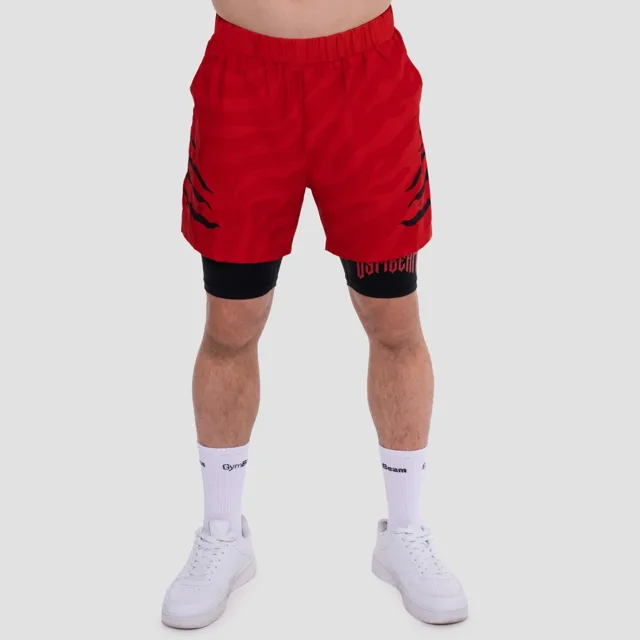 GymBeam 2in1 šortky Grind Red