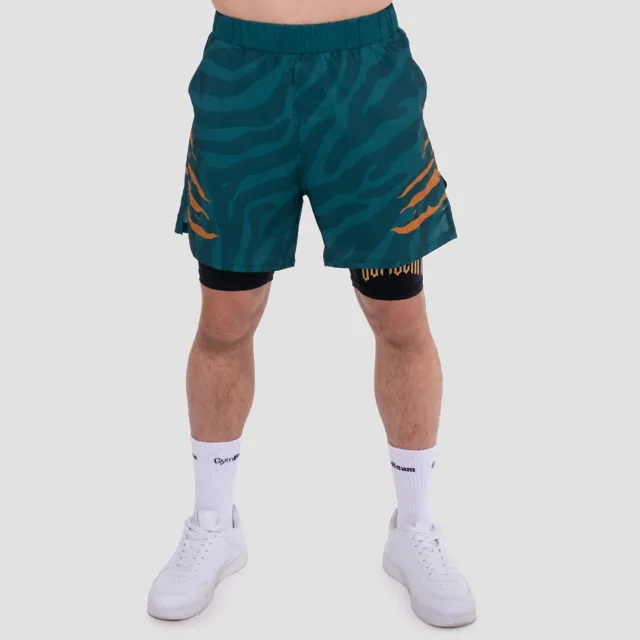 GymBeam 2in1 šortky Grind Teal