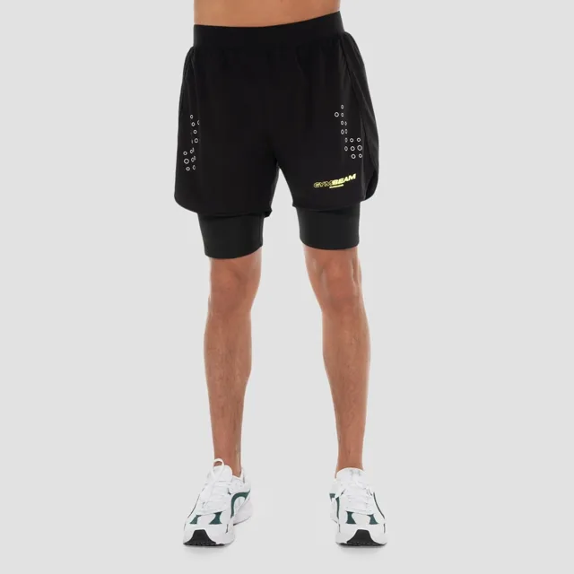 GymBeam 2in1 šortky Pace Black