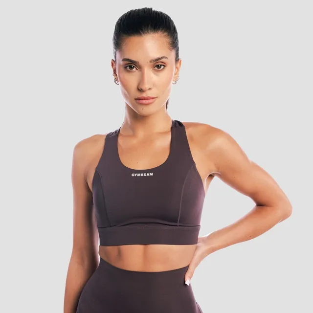 GymBeam Aura Sports Bra Tee Brown