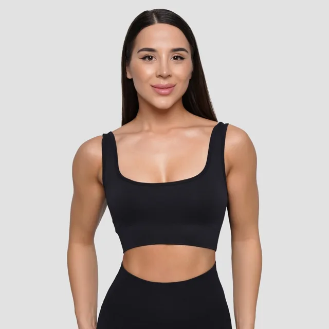 GymBeam Bezešvá sportovní podprsenka Lift Black