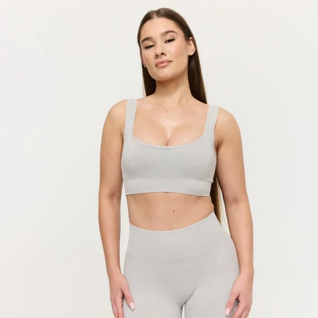 GymBeam Bezešvá sportovní podprsenka Lift Grey