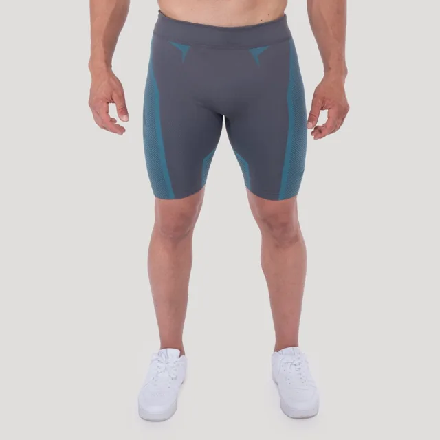 GymBeam Bezešvé šortky OG1 Grey/Blue