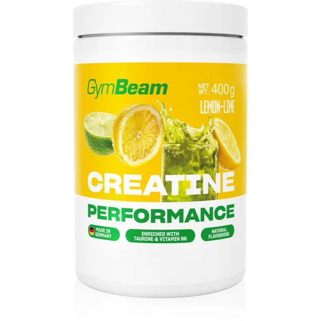 GymBeam Creatine Performance prášek pro podporu sportovního výkonu příchuť Lemon Lime 400 g