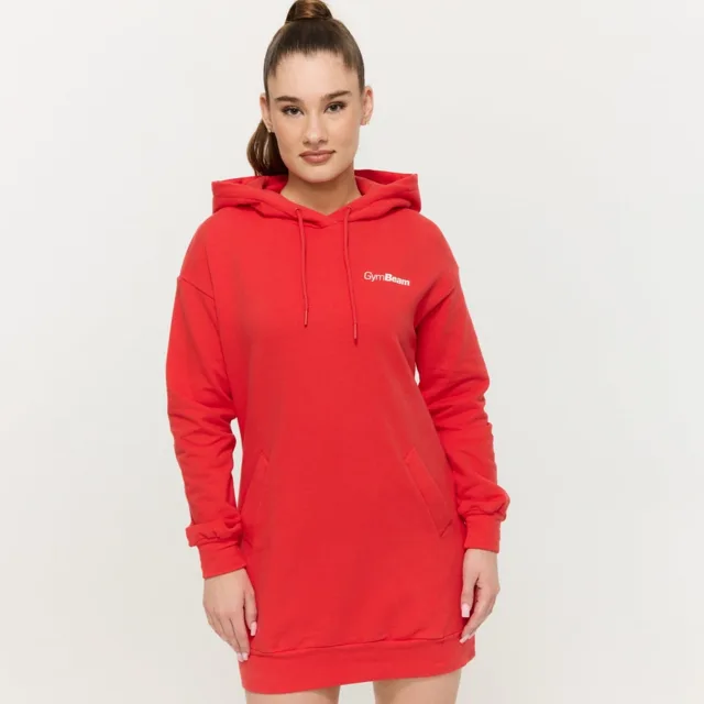 GymBeam Dámská Longline mikina Limitless Hot Red