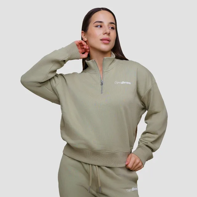 GymBeam Dámská mikina 1/2 Zip Agile Sage