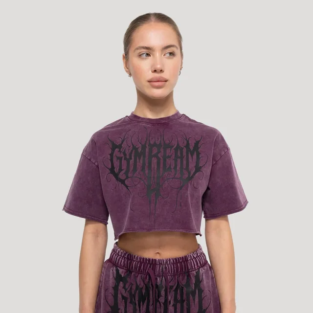 GymBeam Dámské cropped tričko Abyss Raisin
