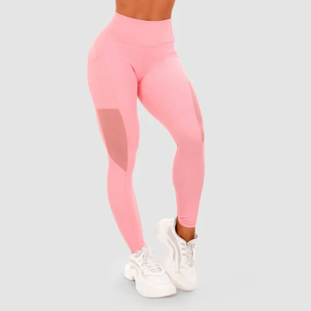 GymBeam Dámské legíny Mesh Panel pink