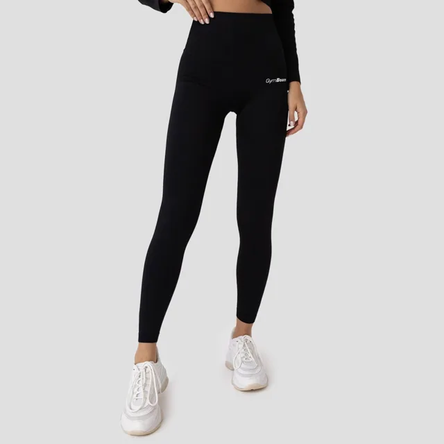 GymBeam Dámské legíny Ribbed FLO Black