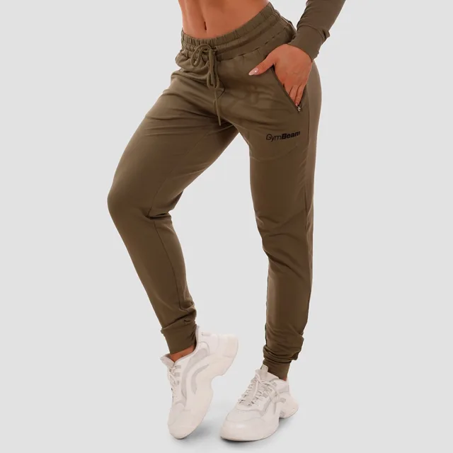 GymBeam Dámské tepláky TRN olive