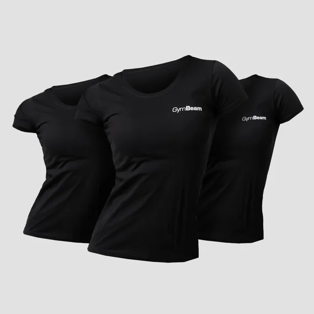 GymBeam Dámské tričko Basic 3Pack Black