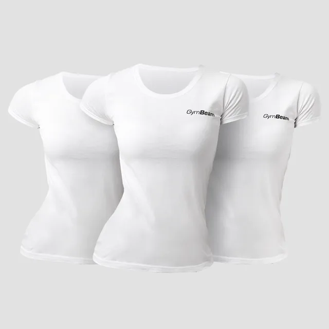 GymBeam Dámské tričko Basic 3Pack White