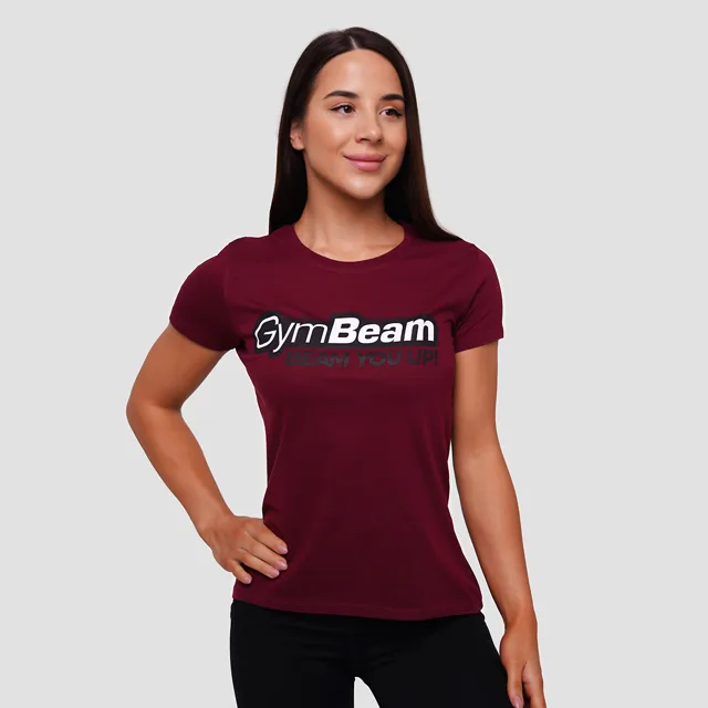 GymBeam Dámské Tričko Beam Burgundy