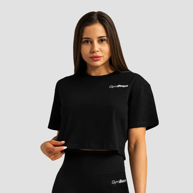 GymBeam Dámské tričko Cropped Limitless Black