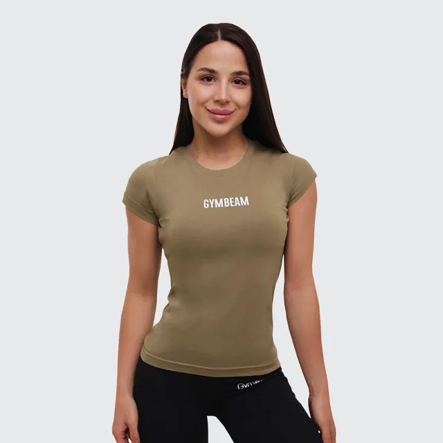 GymBeam Dámské tričko FIT Olive