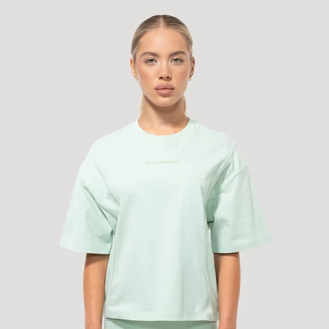 GymBeam Dámské tričko Oversized Mochi Green