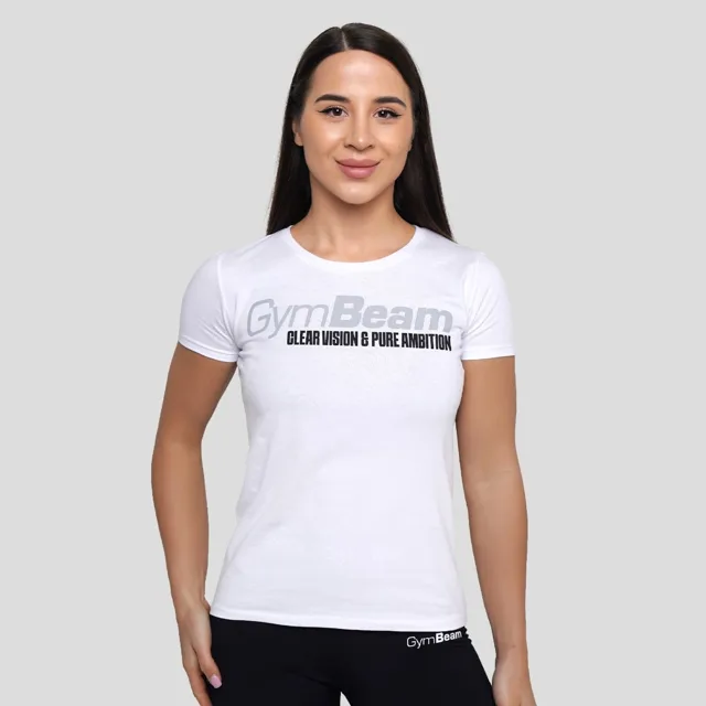 GymBeam Dámské tričko Pure Ambition White